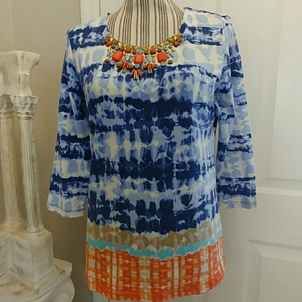 Ruby Rd. Beaded Ombre Striped Tunic - image 4